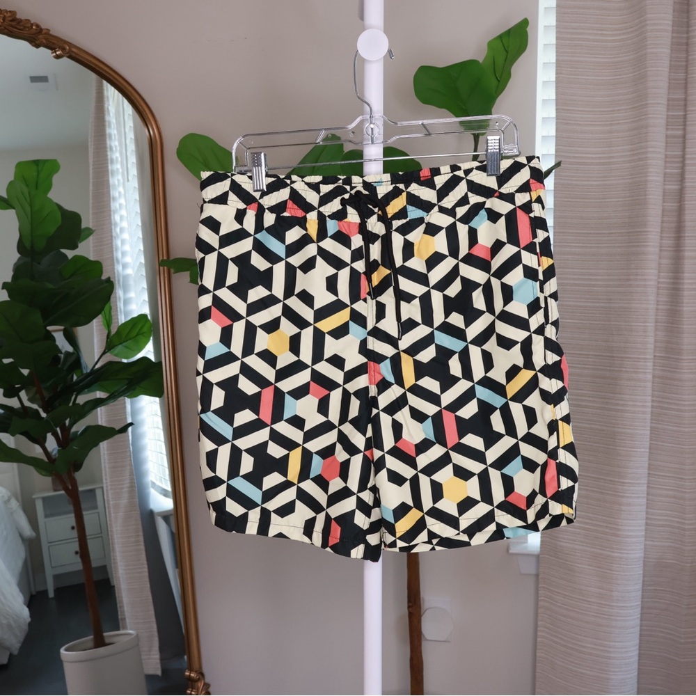Fashion Nova Multicolor Geometric Men's Athletic Shorts